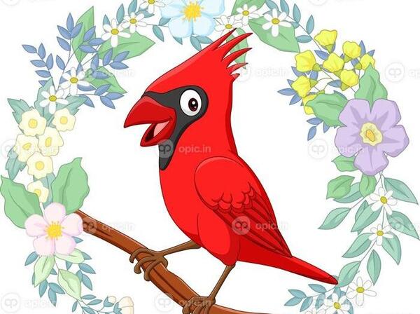 عکس کارتونی گنجشک روی درخت