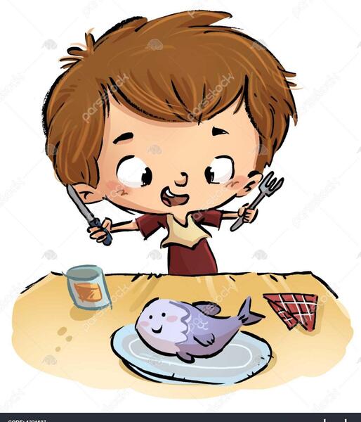 عکس کارتونی ماهی خوردنی