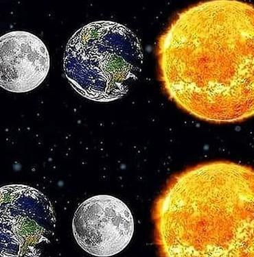عکس کره زمین و ماه و خورشید