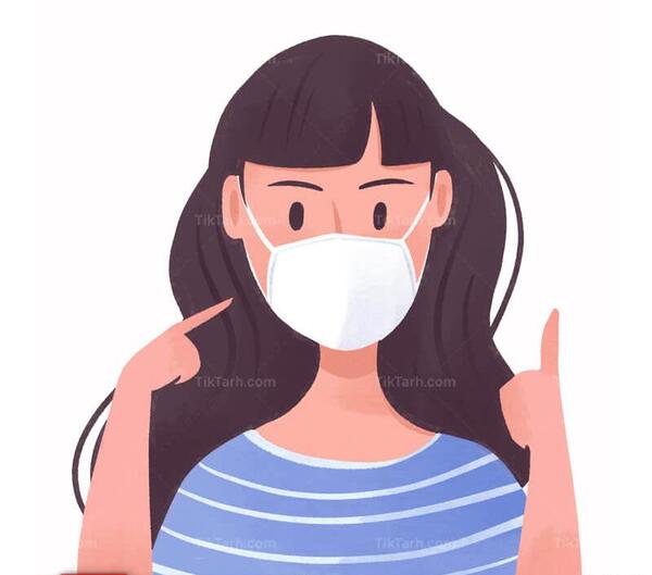 عکس دختر با ماسک کارتونی