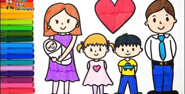 عکس یک خانواده 4 نفره کارتونی