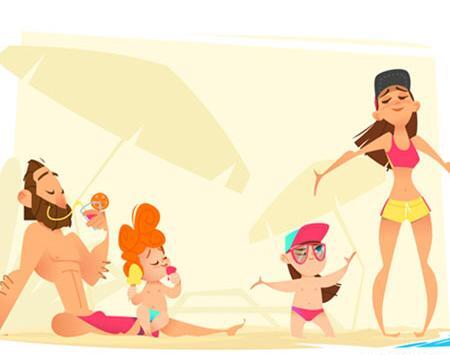 عکس یک خانواده 4 نفره کارتونی