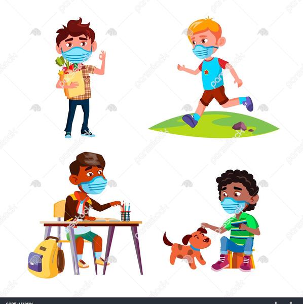 عکس پسر با ماسک کارتونی