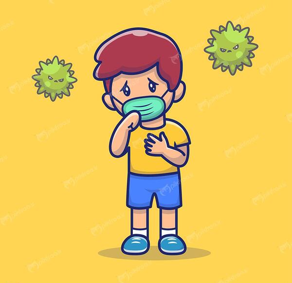 عکس پسر با ماسک کارتونی