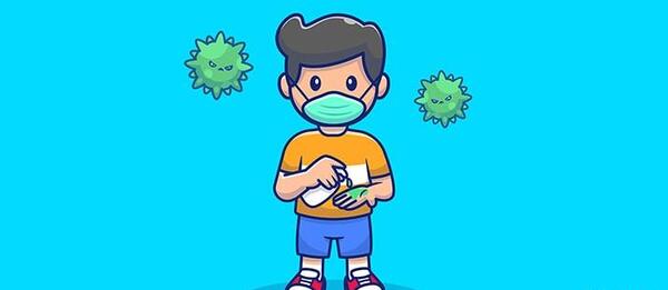 عکس پسر با ماسک کارتونی