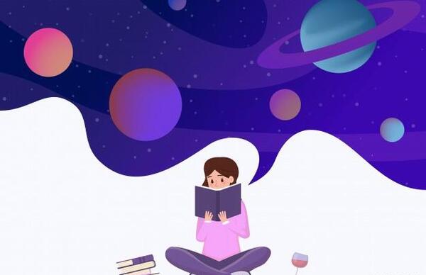 عکس دختر کارتونی در حال کتاب خواندن