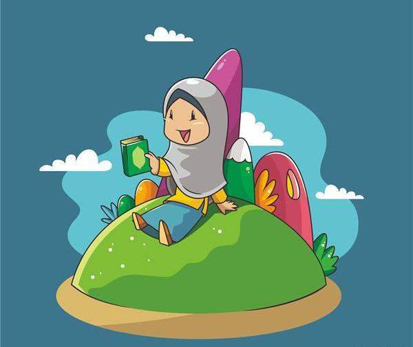 عکس دختر قرآنی کارتونی
