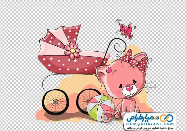 عکس گربه کارتونی صورتی