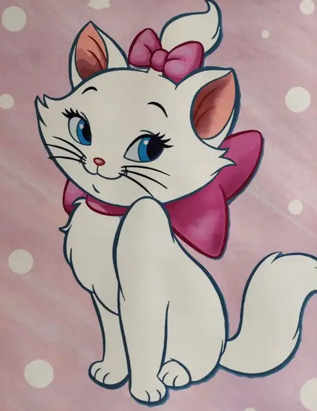 عکس گربه کارتونی صورتی