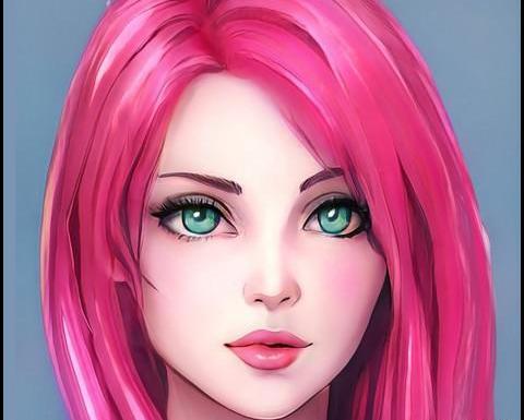 عکس دختر کارتونی صورتی