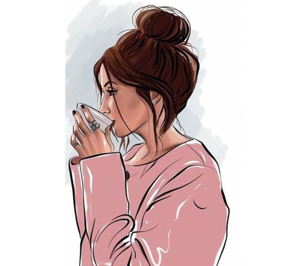 عکس دختر کارتونی صورتی