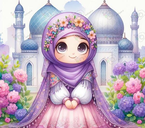 عکس دختر کارتونی صورتی