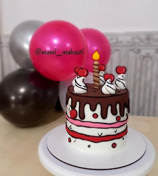 عکس کیک شکلاتی کارتونی