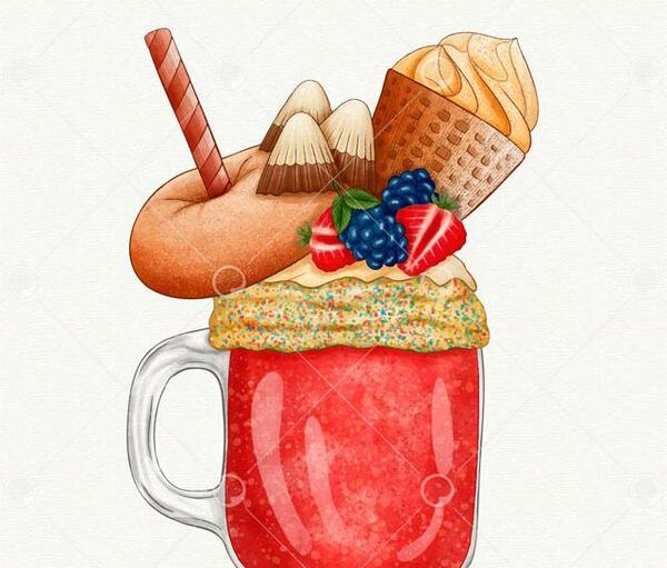 عکس میلک شیک کارتونی
