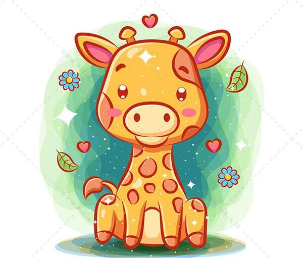 دانلود عکس زرافه کارتونی