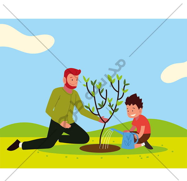 عکس کارتونی درختکاری