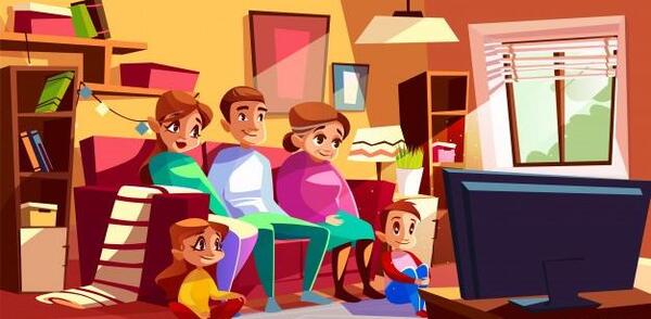 عکس کارتونی تماشای تلویزیون