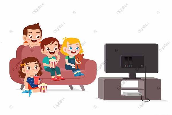 عکس کارتونی تماشای تلویزیون