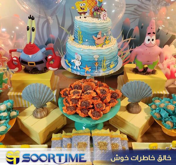 دانلود عکس کیک تولد باب اسفنجی