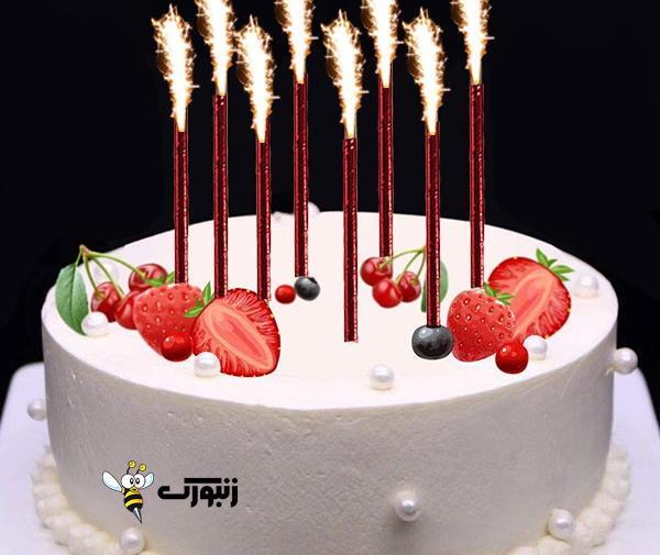 عکس کیک تولد با فشفشه
