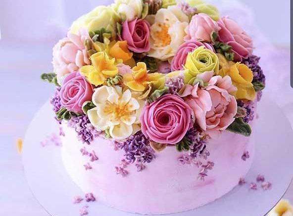 عکس کیک تولد گلدار