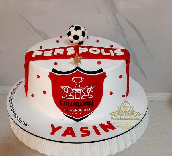 عکس کیک تولد پسرانه فوتبالی پرسپولیس