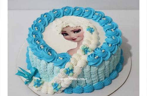 عکس کیک تولد ابی سفید