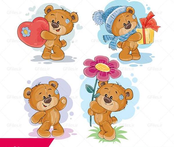 عکس خرس کارتونی قهوه ای