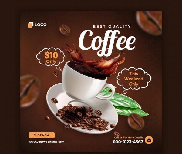 عکس بنر قهوه فروشی