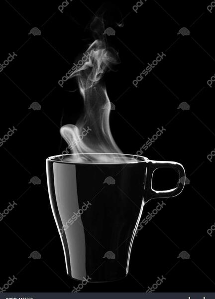 عکس فنجان قهوه سیاه و سفید