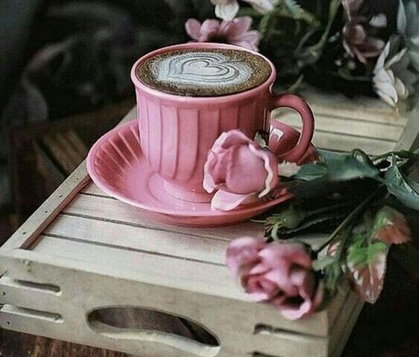 عکس گل و قهوه برای پروفایل