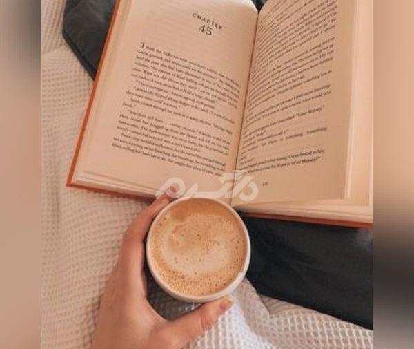 عکس پروفایل کتاب و گل و قهوه