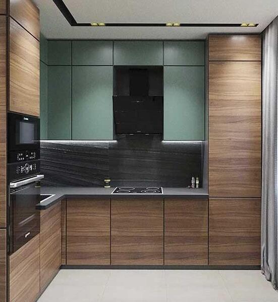عکس کابینت آشپزخانه قهوه ای
