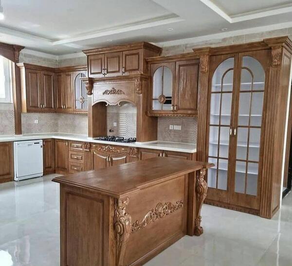 عکس کابینت آشپزخانه قهوه ای