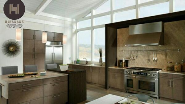 عکس کابینت آشپزخانه قهوه ای