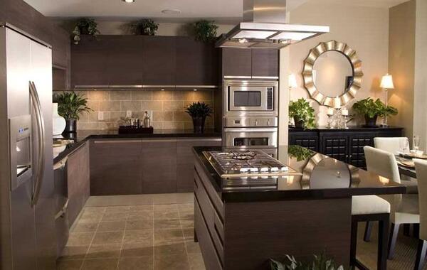 عکس کابینت آشپزخانه قهوه ای