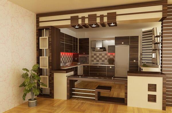 عکس کابینت آشپزخانه قهوه ای