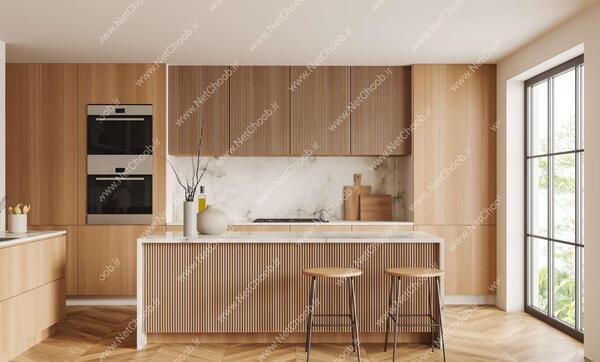 عکس کابینت آشپزخانه قهوه ای