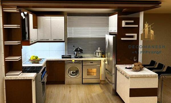 عکس کابینت آشپزخانه قهوه ای