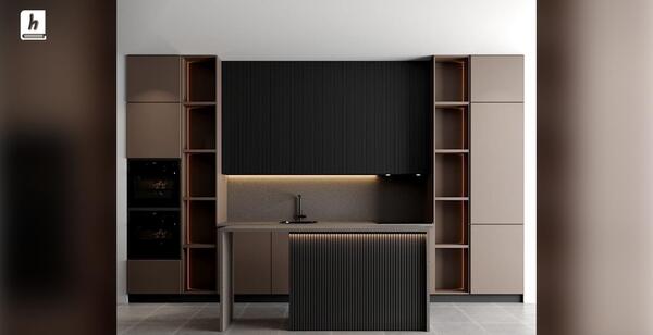 عکس کابینت آشپزخانه قهوه ای