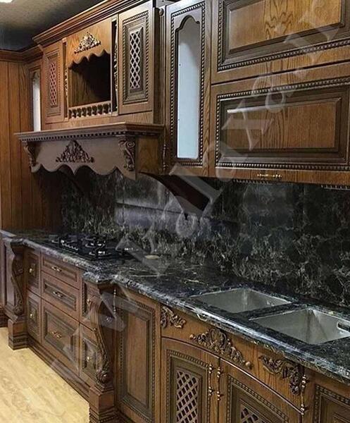 عکس کابینت آشپزخانه قهوه ای