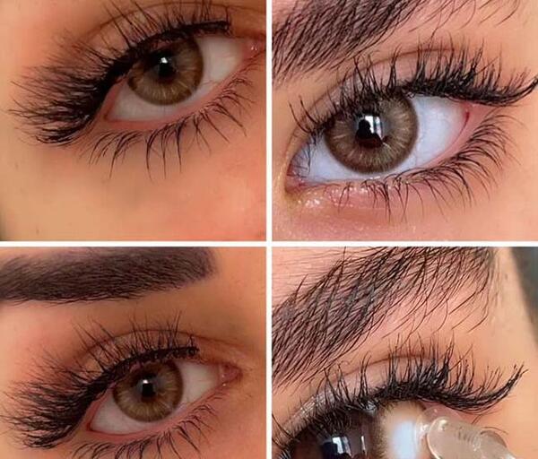عکس لنز قهوه ای روشن