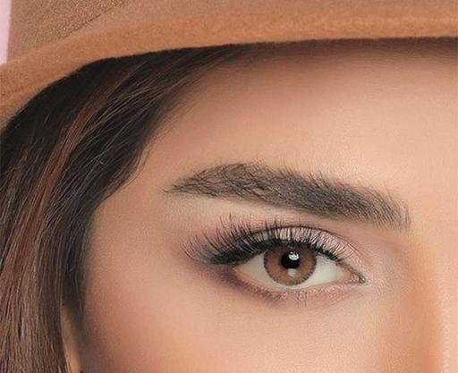 عکس لنز قهوه ای روشن