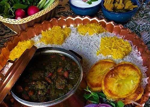 عکس برنج و قورمه سبزی