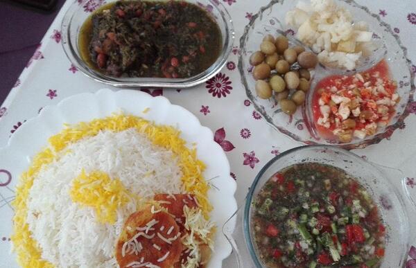 عکس برنج و قورمه سبزی