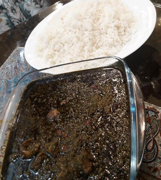 عکس برنج و قورمه سبزی