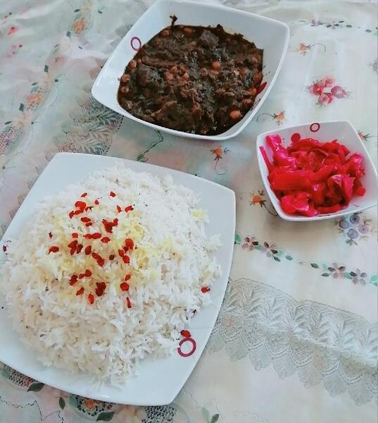 عکس پلو قورمه سبزی