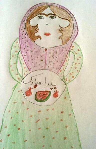 عکس نقاشی شب یلدا خیلی قشنگ