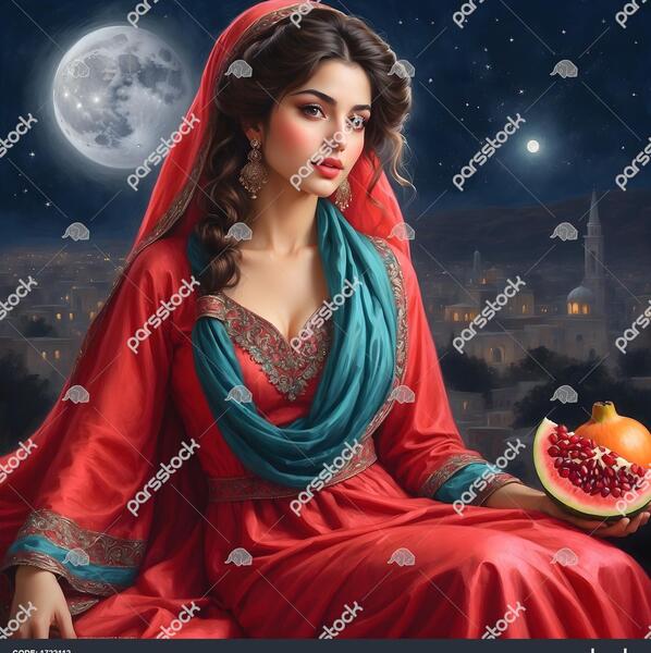 عکس نقاشی شب یلدا خیلی قشنگ