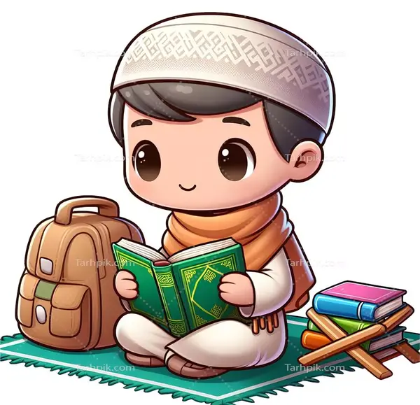 عکس قرآن خواندن کودکانه